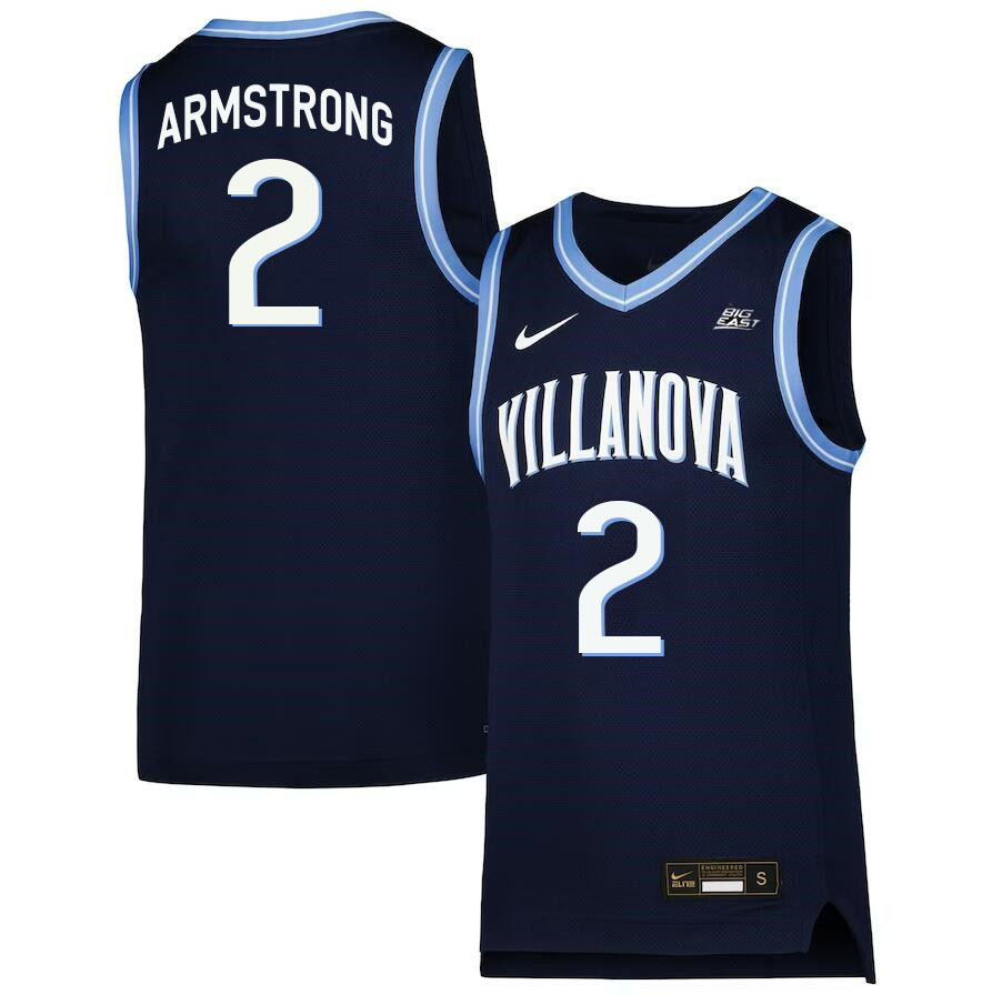 Men #2 Mark Armstrong Willanova Wildcats College 2022-23 Basketball Stitched Jerseys Sale-Navy